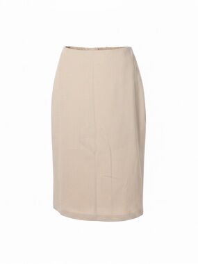 Alexander McQueen 42 (12/L US) cream 100% cotton back flared hem midi skirt‎